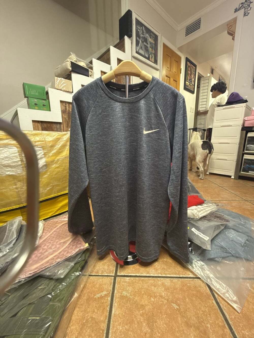Nike Men's Heathered Long Sleeve Hydroguard Swim Top